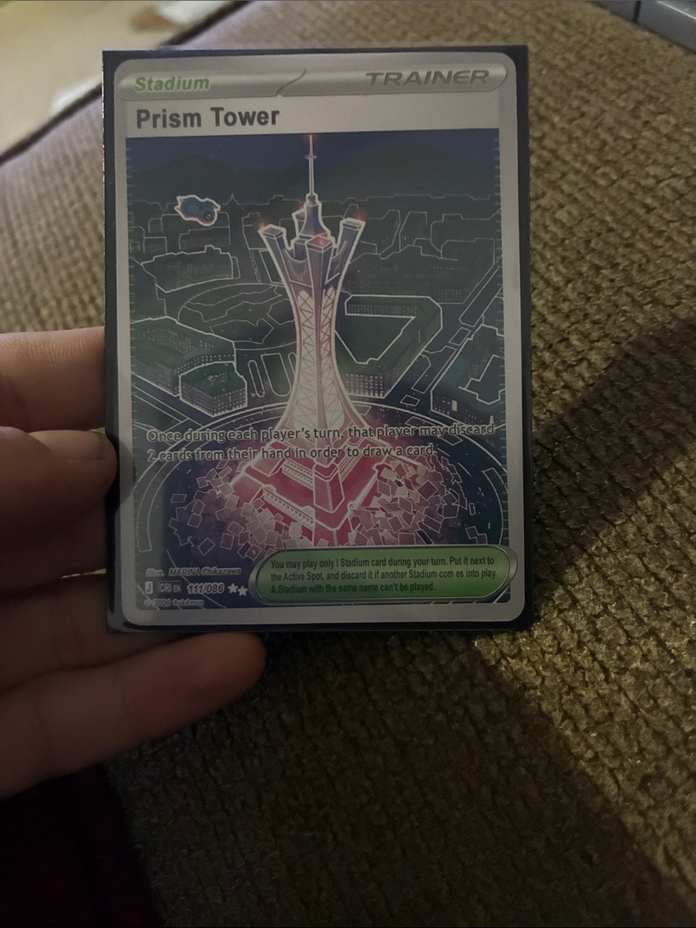 Pokémon Prism Tower Trainer Card - Full Art (White, Blue, Pink)